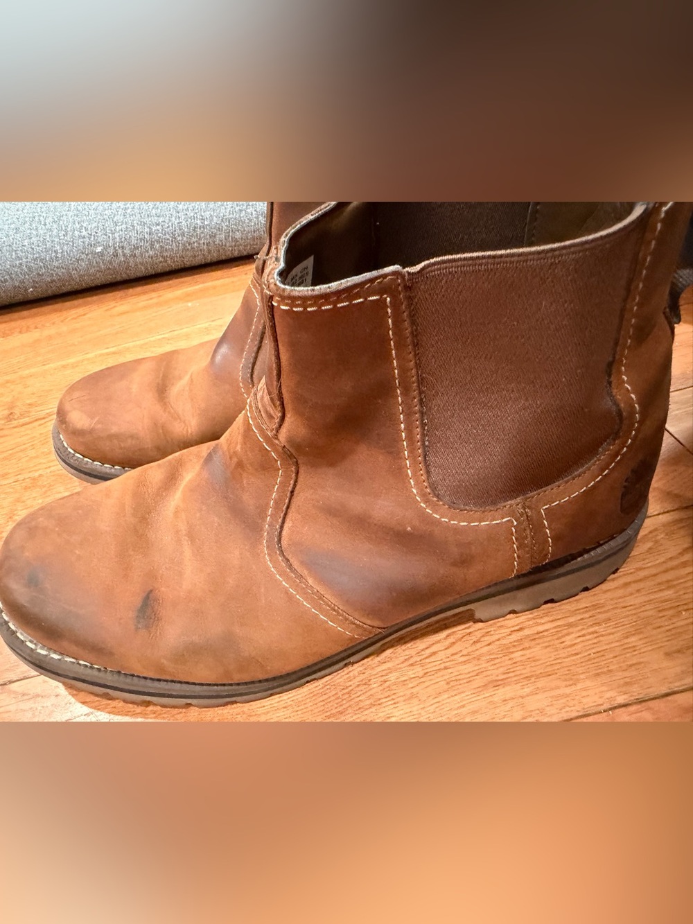 Timberland Larchmont Leather Chelsea Boots Waterproof Brown Men's size 11